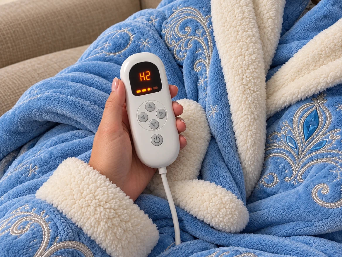 Télécommande du peignoir chauffant Douce Princesse en main