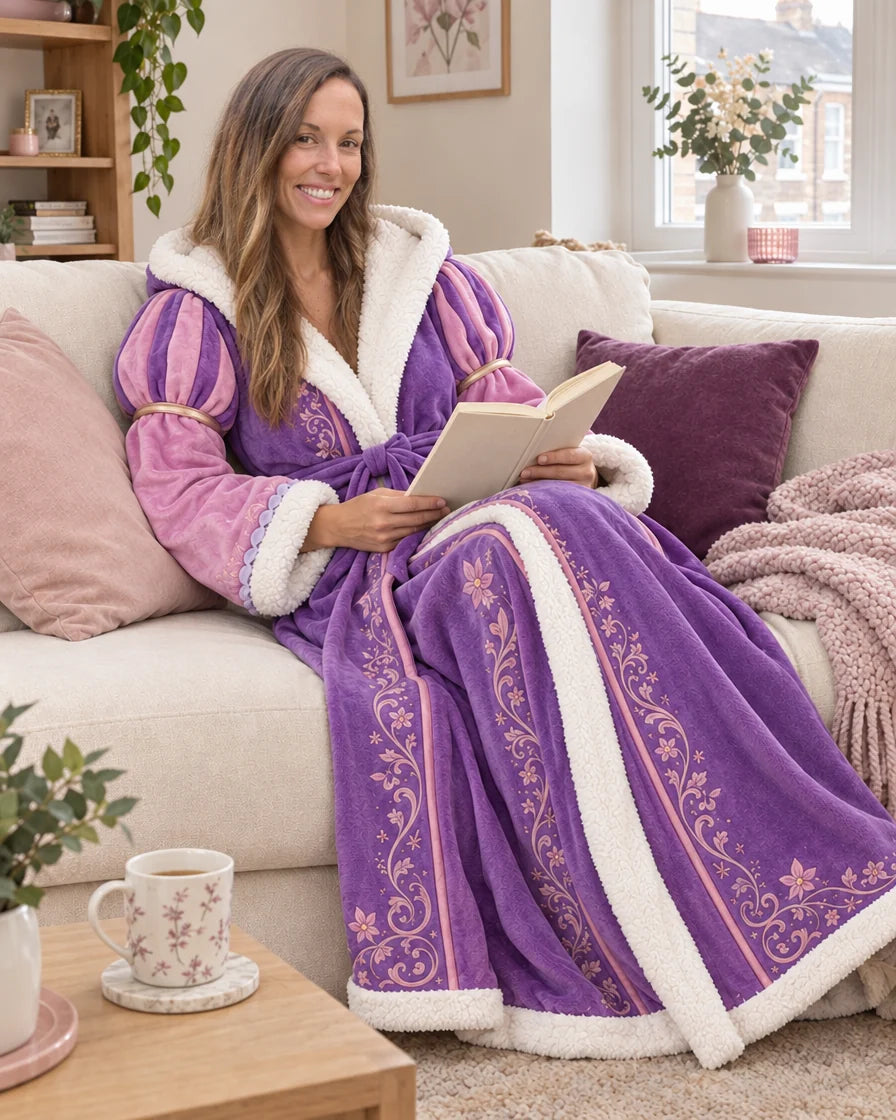 Žena schúlená vo svojom vyhrievanom župane Douce Princesse